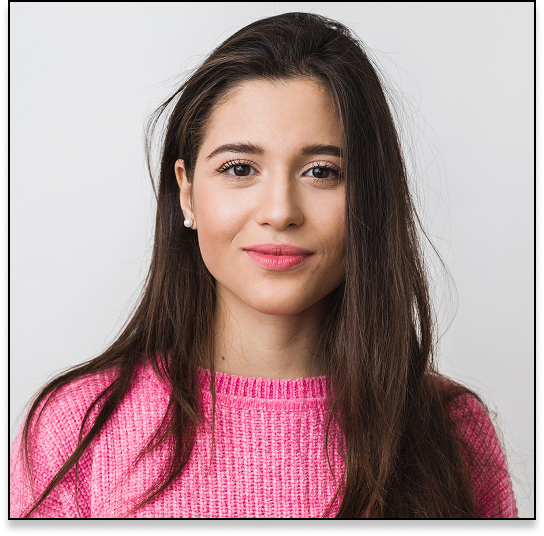 Young lady with long dark hair